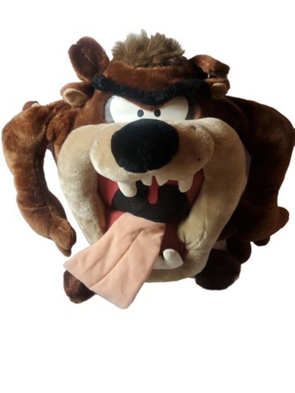 Vintage Taz Tasmanian Giant Jumbo 20" Plush 3D Tongue Out Looney Tunes 1998 Rare
